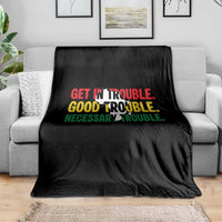 John Lewis Quote Affrican American Throw Blanket Get in Good Necessary Trouble