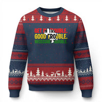John Lewis Quote Affrican American Ugly Christmas Sweater Get in Good Necessary Trouble