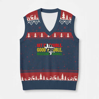 John Lewis Quote Affrican American V-Neck Knit Sweater Vest Get in Good Necessary Trouble