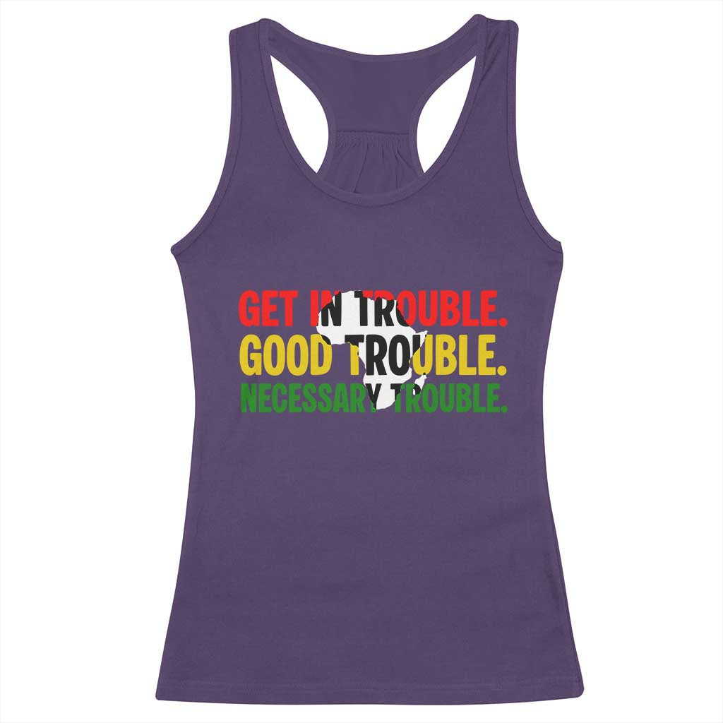 John Lewis Quote Affrican American Racerback Tank Top Get in Good Necessary Trouble