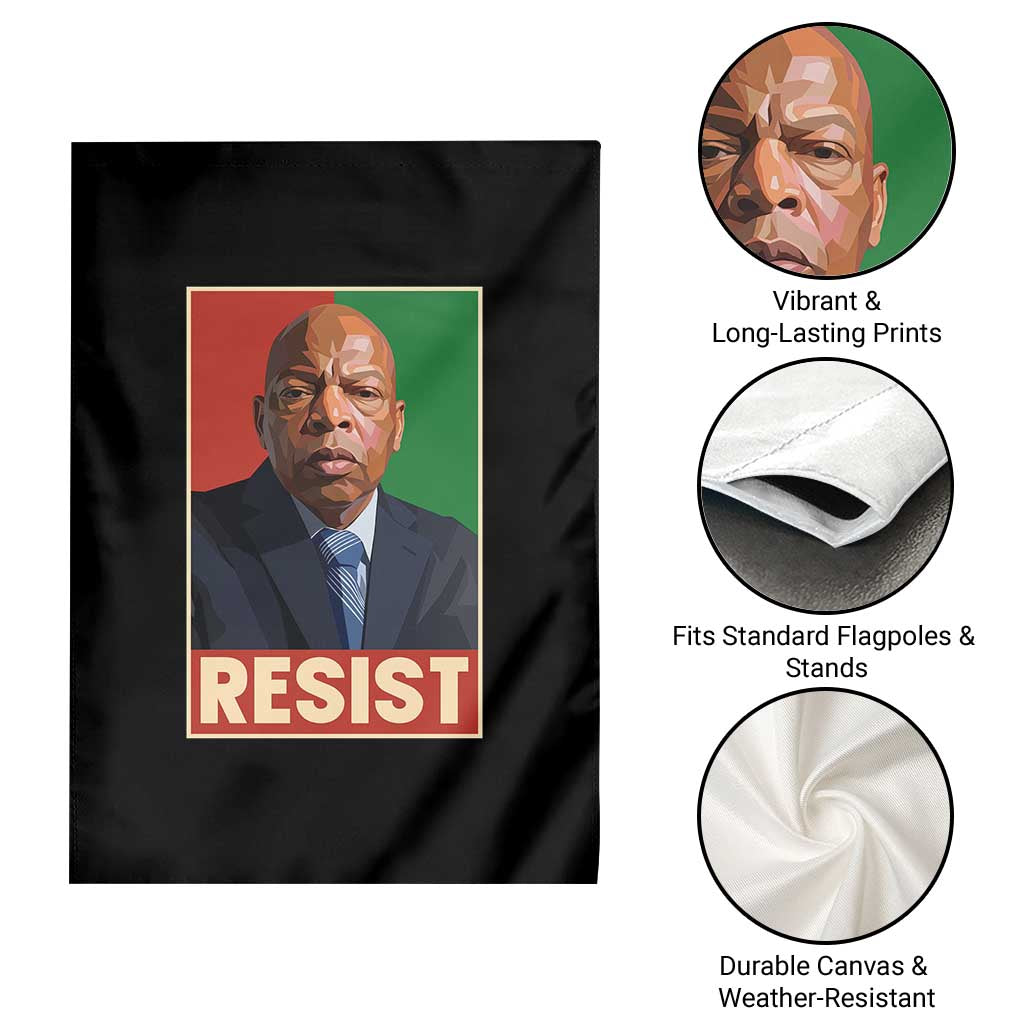 Resist Protest Civil Rights Garden Flag John Lewis Black History
