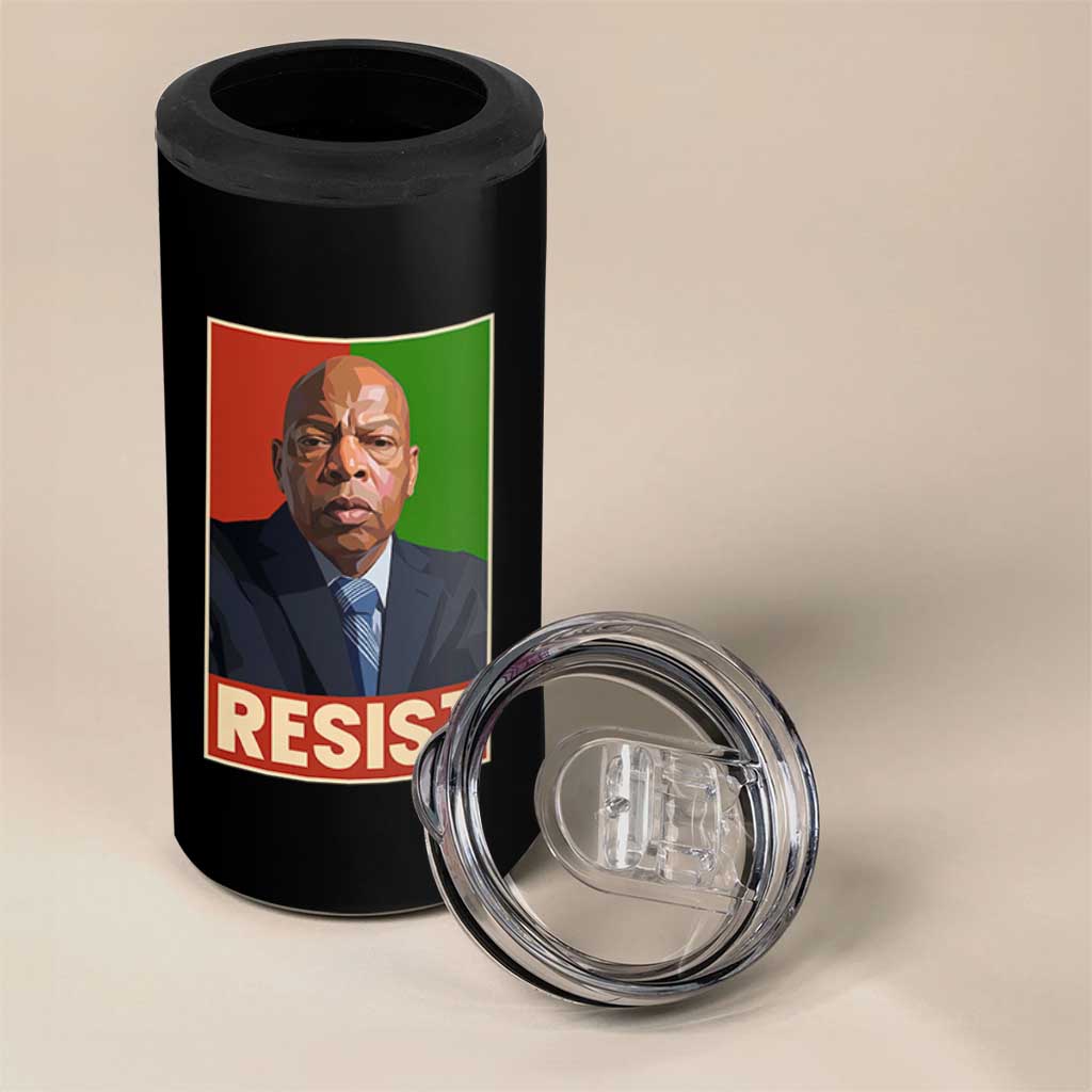 Resist Protest Civil Rights 4 in 1 Can Cooler Tumbler John Lewis Black History
