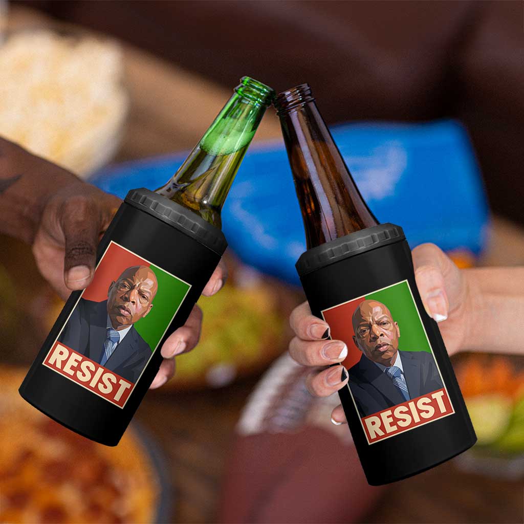 Resist Protest Civil Rights 4 in 1 Can Cooler Tumbler John Lewis Black History