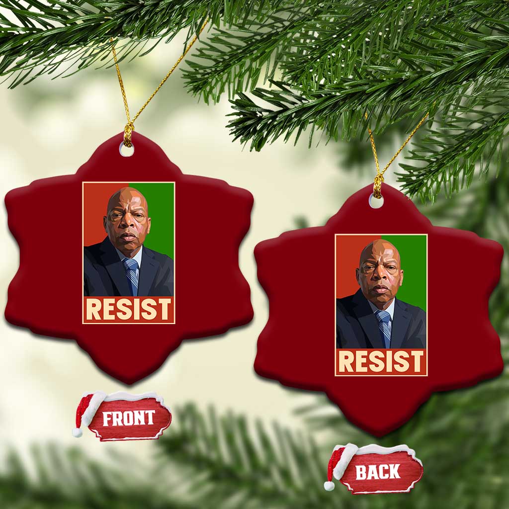 Resist Protest Civil Rights Ceramic Ornament John Lewis Black History