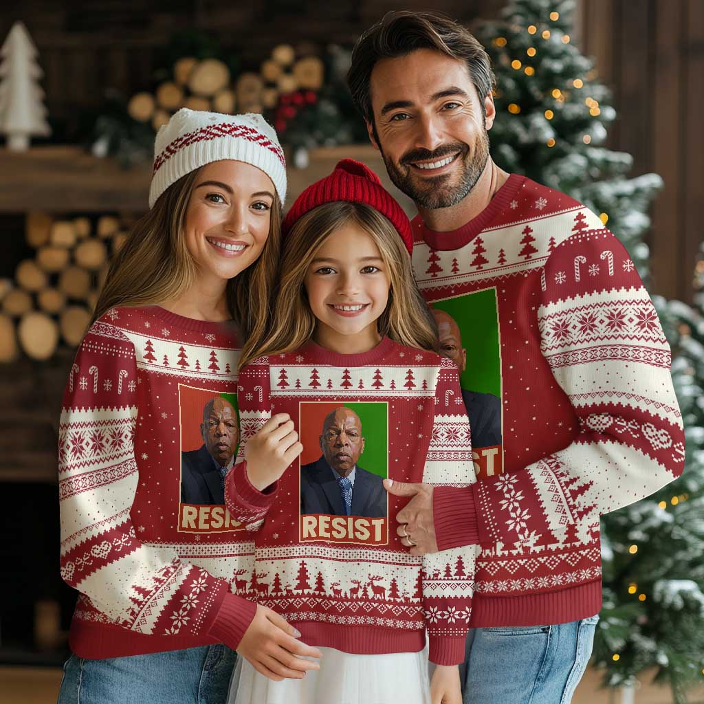 Resist Protest Civil Rights Ugly Christmas Sweater John Lewis Black History