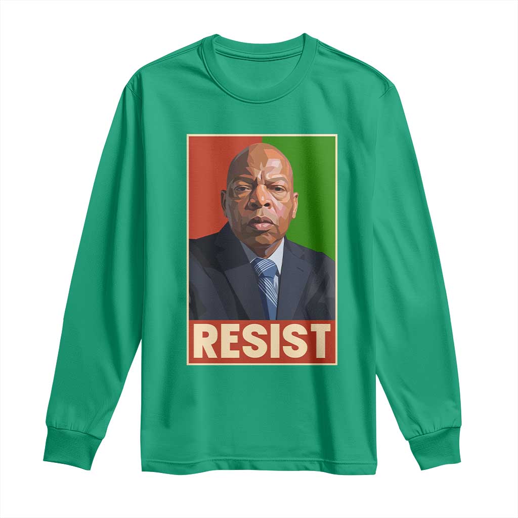 Resist Protest Civil Rights Long Sleeve Shirt John Lewis Black History