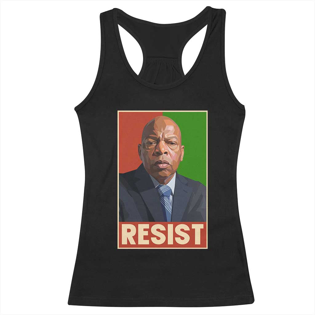 Resist Protest Civil Rights Racerback Tank Top John Lewis Black History
