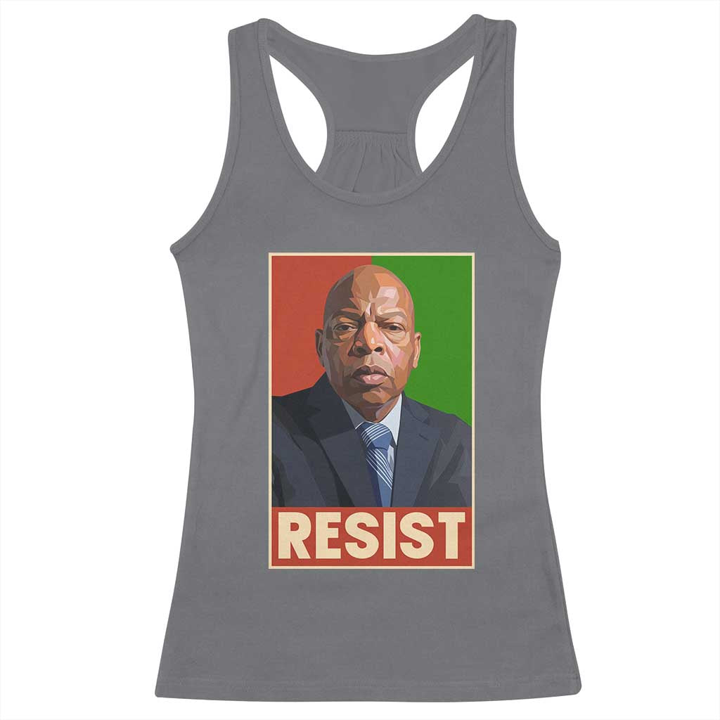Resist Protest Civil Rights Racerback Tank Top John Lewis Black History