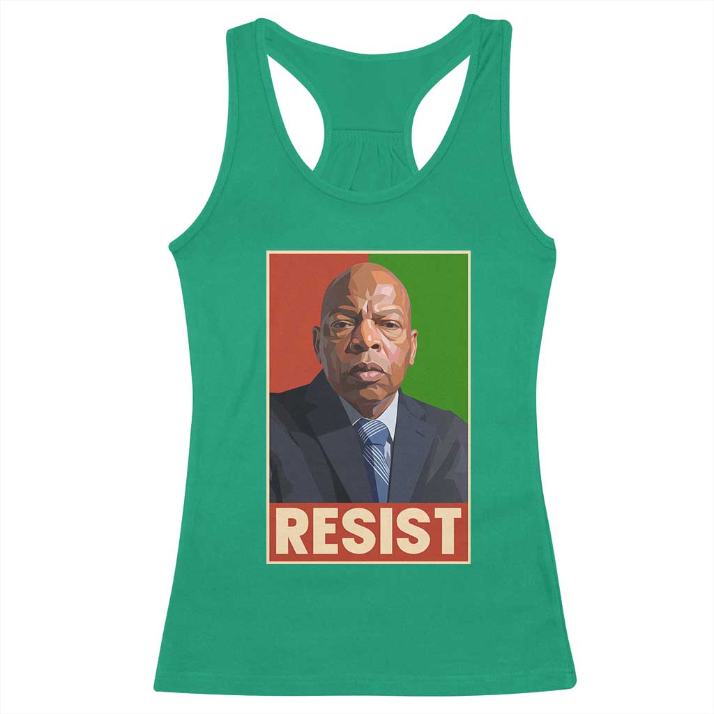 Resist Protest Civil Rights Racerback Tank Top John Lewis Black History