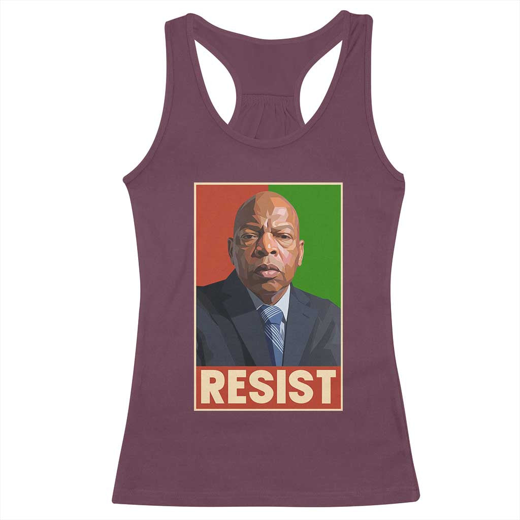 Resist Protest Civil Rights Racerback Tank Top John Lewis Black History