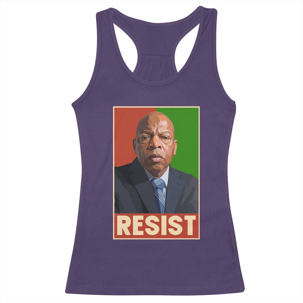 Resist Protest Civil Rights Racerback Tank Top John Lewis Black History