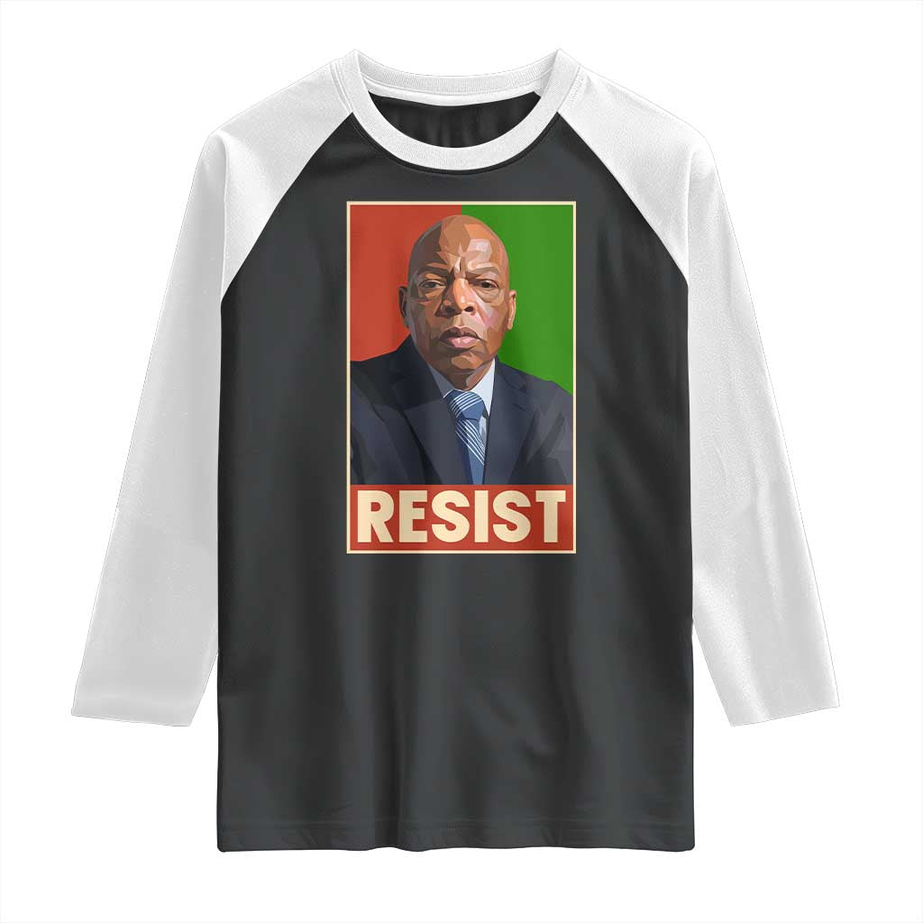 Resist Protest Civil Rights Raglan Shirt John Lewis Black History