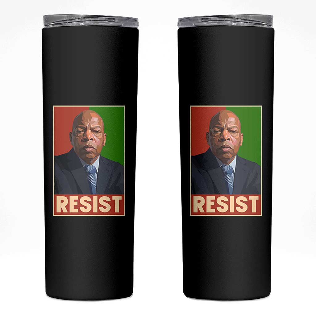 Resist Protest Civil Rights Skinny Tumbler John Lewis Black History