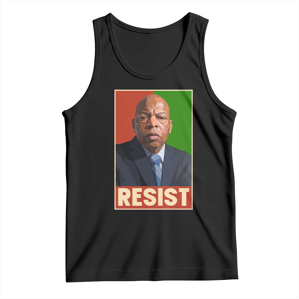 Resist Protest Civil Rights Tank Top John Lewis Black History