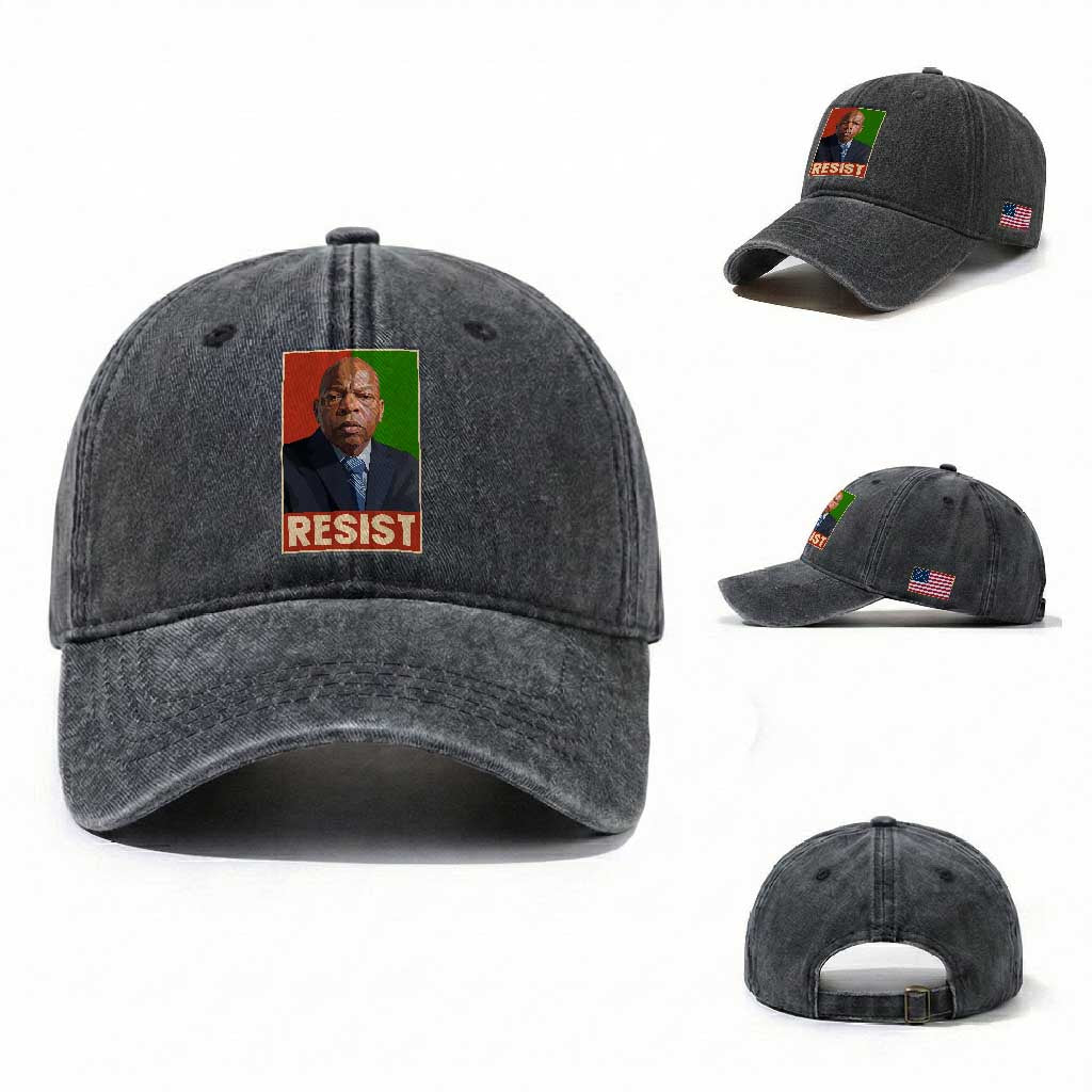 Resist Protest Civil Rights Washed Cotton Baseball Cap John Lewis Black History