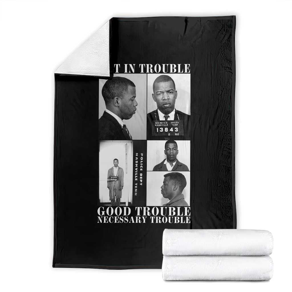 John Lewis Affrican American Throw Blanket Get in Good Necessary Trouble