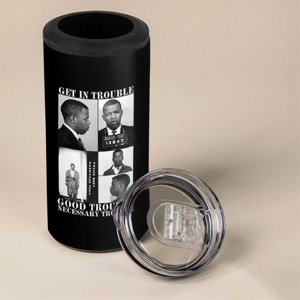 John Lewis Affrican American 4 in 1 Can Cooler Tumbler Get in Good Necessary Trouble