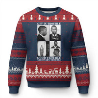 John Lewis Affrican American Ugly Christmas Sweater Get in Good Necessary Trouble