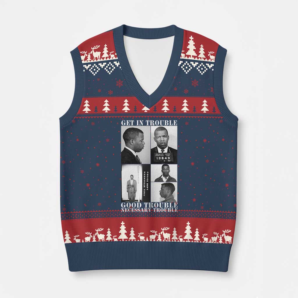 John Lewis Affrican American V-Neck Knit Sweater Vest Get in Good Necessary Trouble