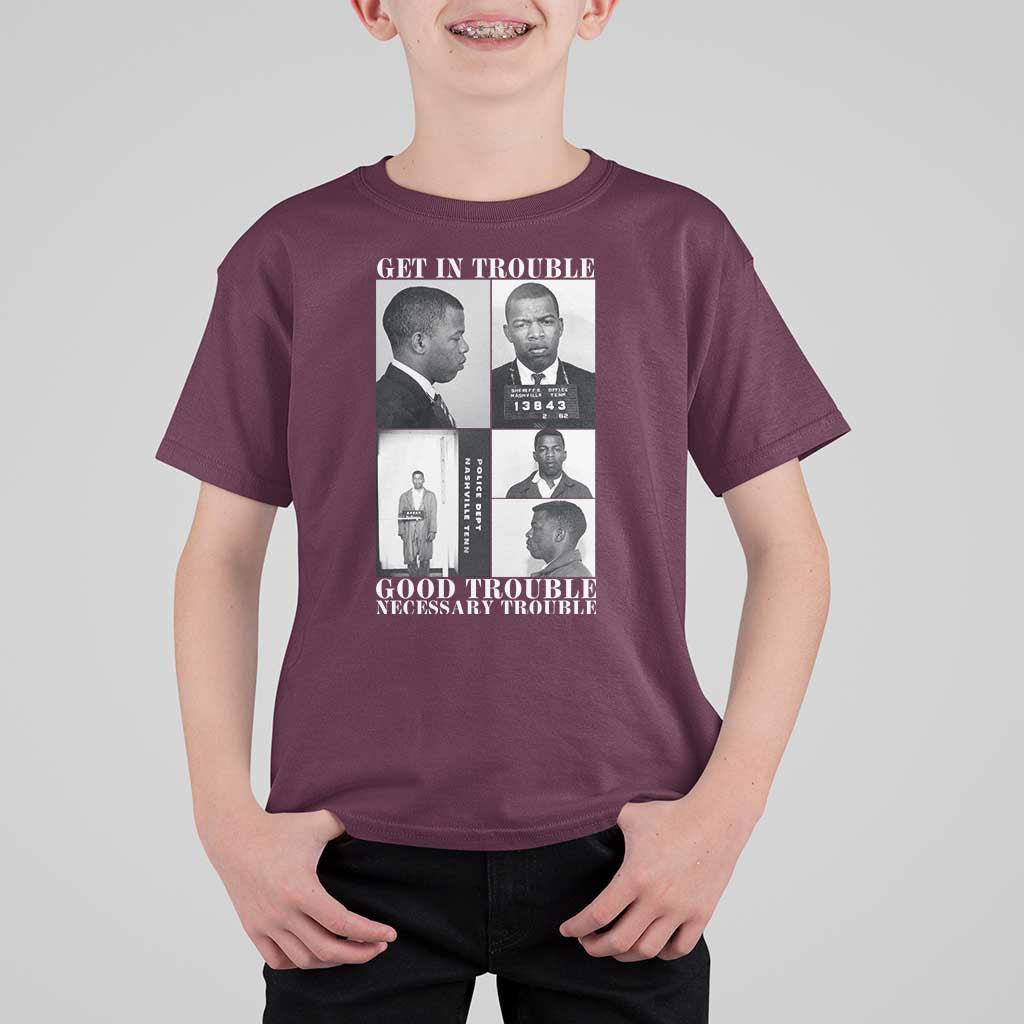 John Lewis Affrican American T Shirt For Kid Get in Good Necessary Trouble