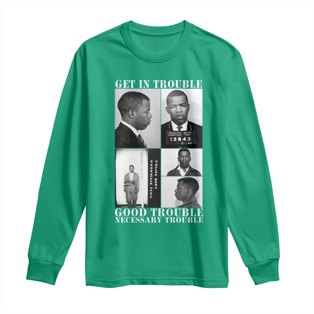 John Lewis Affrican American Long Sleeve Shirt Get in Good Necessary Trouble