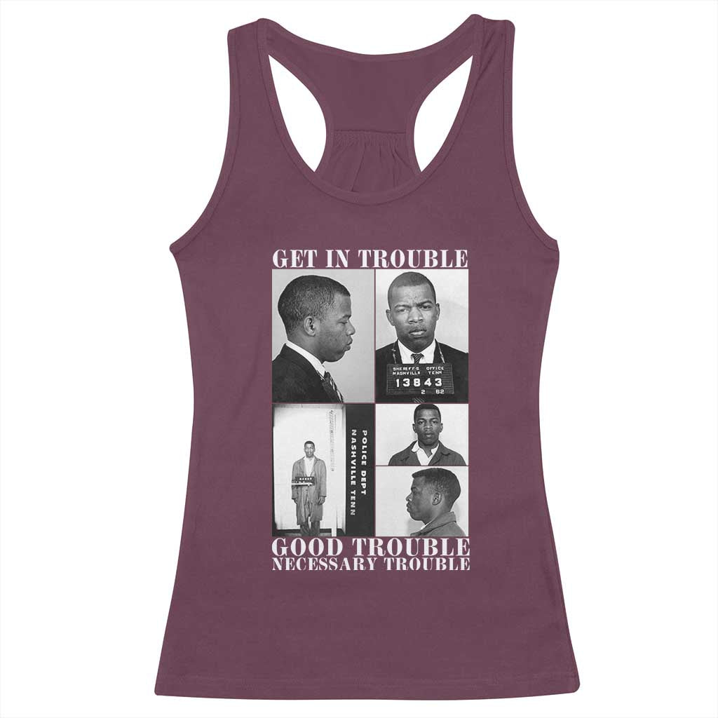 John Lewis Affrican American Racerback Tank Top Get in Good Necessary Trouble