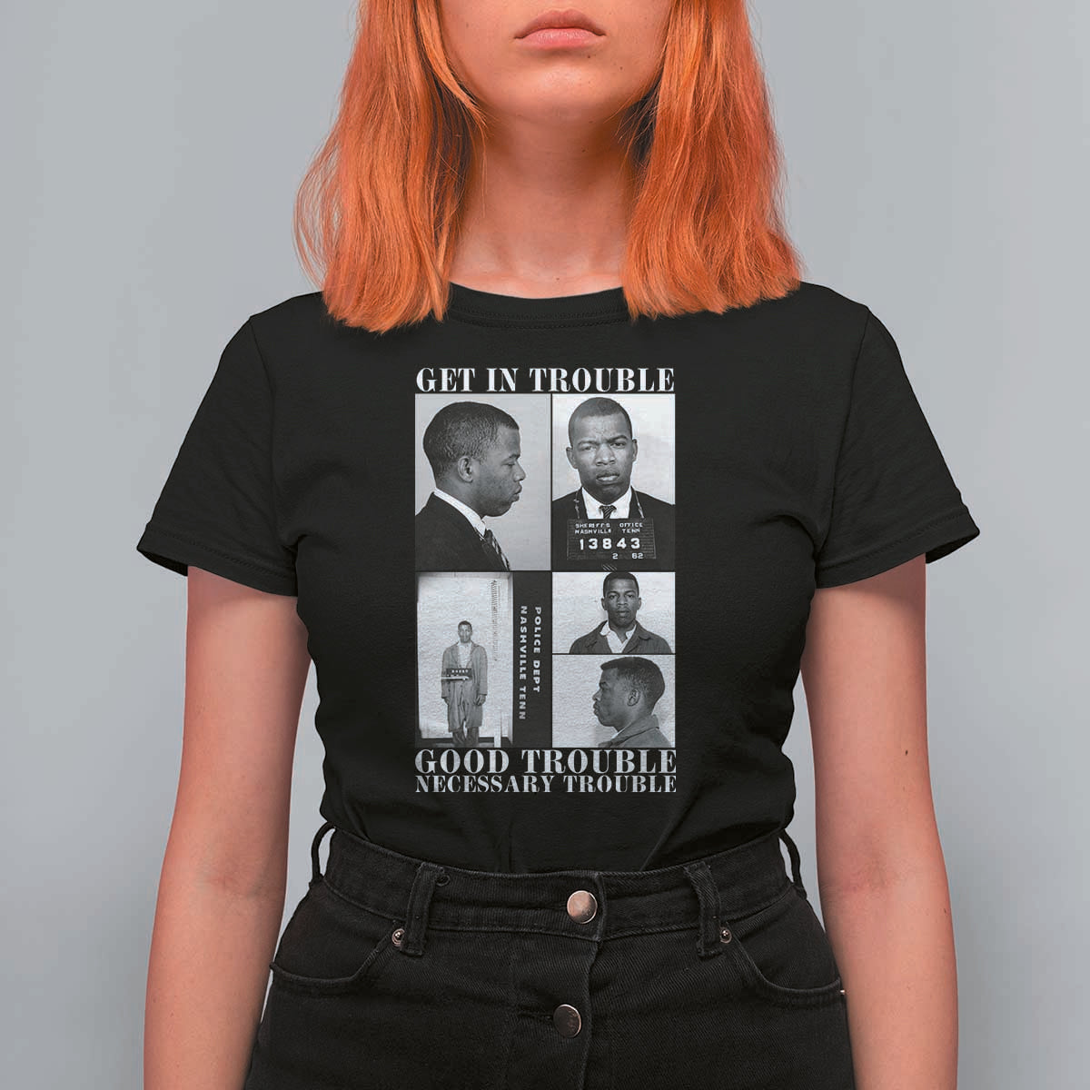 John Lewis Affrican American T Shirt For Women Get in Good Necessary Trouble