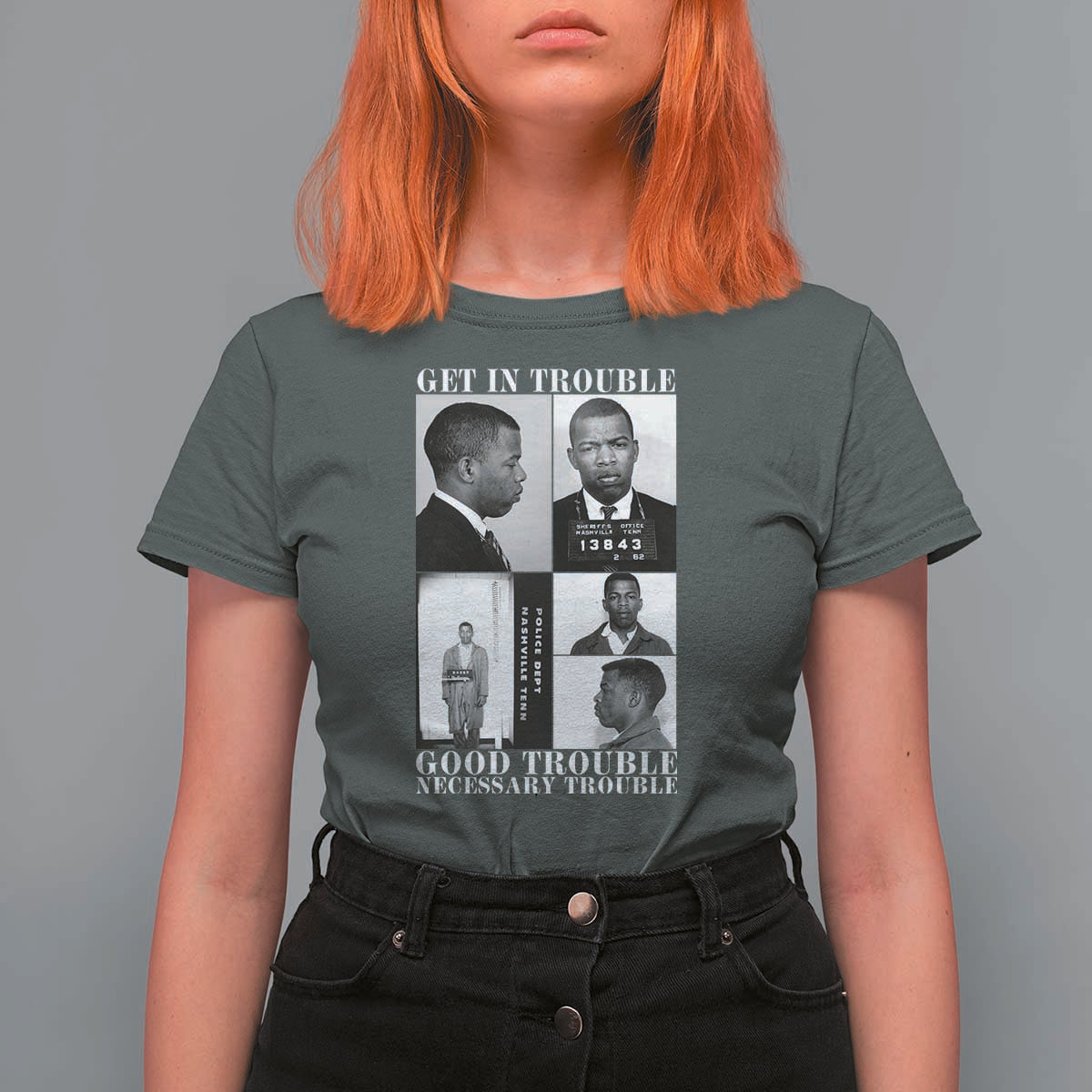 John Lewis Affrican American T Shirt For Women Get in Good Necessary Trouble