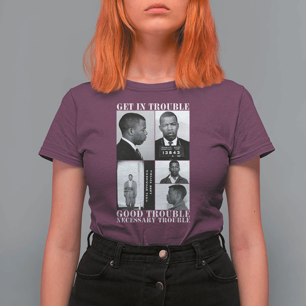 John Lewis Affrican American T Shirt For Women Get in Good Necessary Trouble