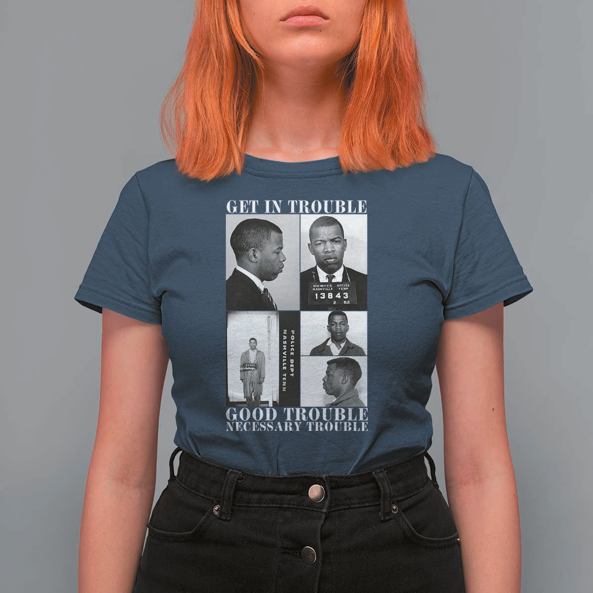 John Lewis Affrican American T Shirt For Women Get in Good Necessary Trouble