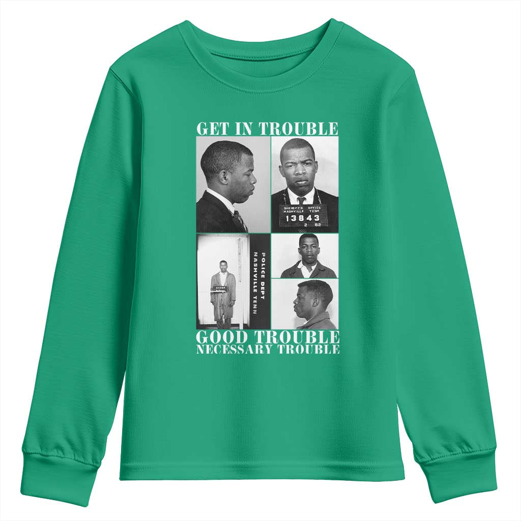 John Lewis Affrican American Youth Sweatshirt Get in Good Necessary Trouble