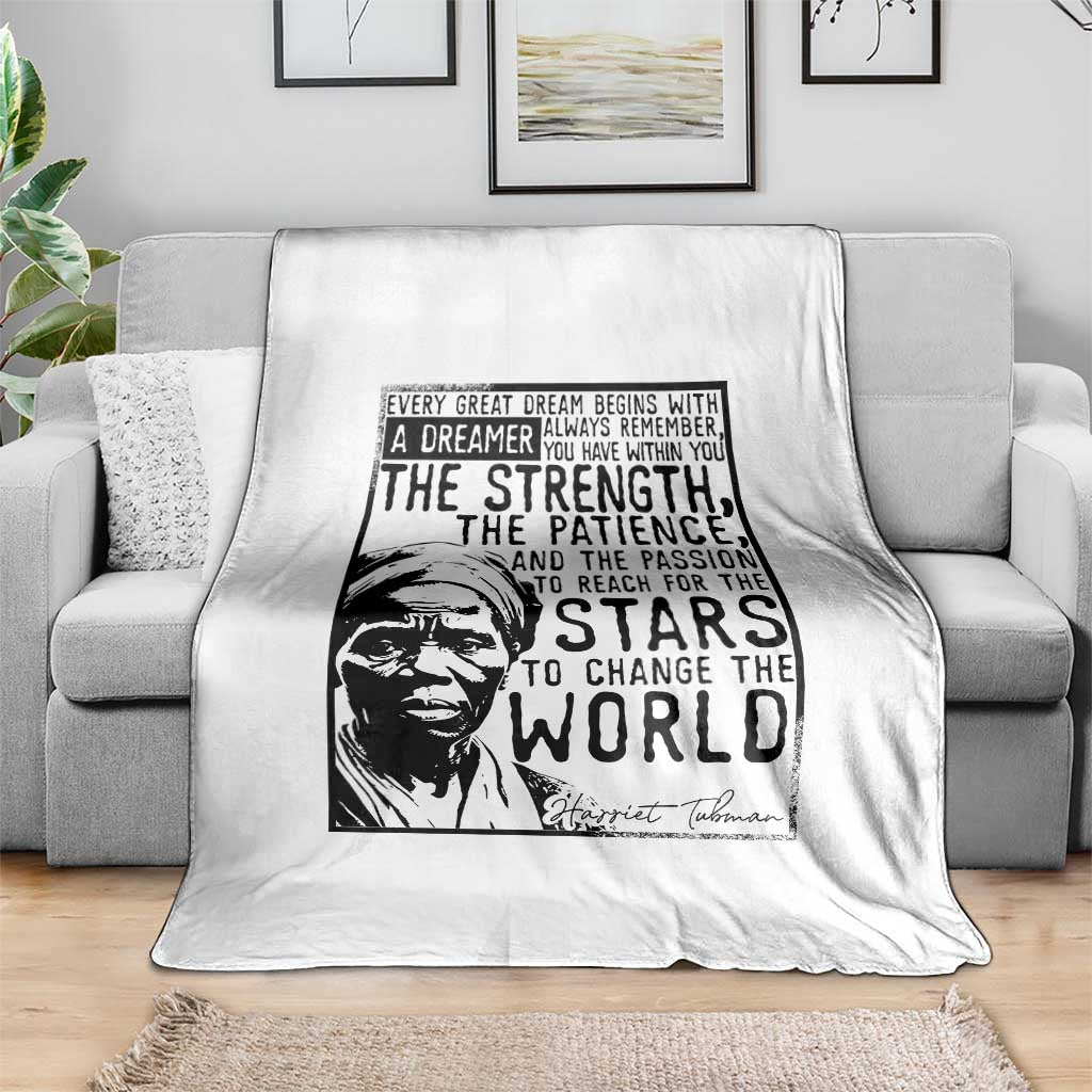 Harriet Tubman Quote Throw Blanket Black Woman History Activist