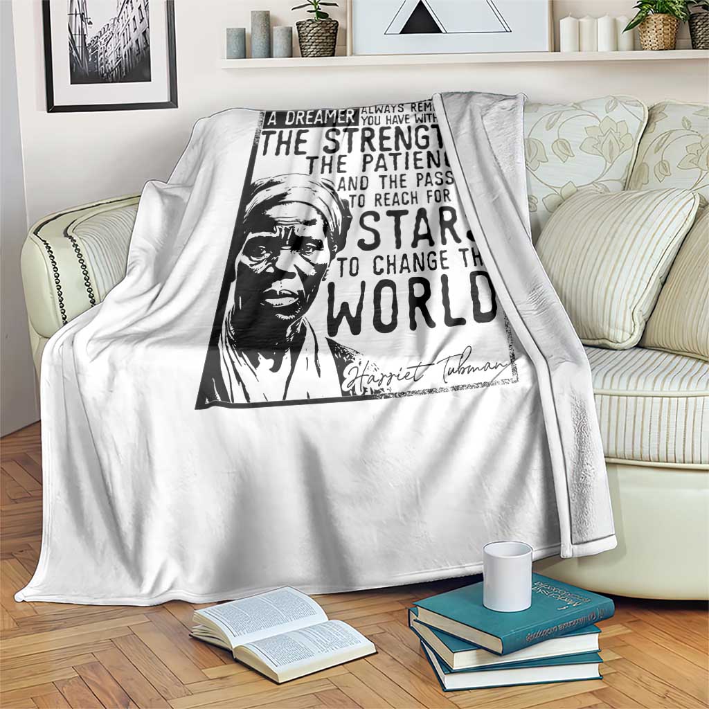 Harriet Tubman Quote Throw Blanket Black Woman History Activist