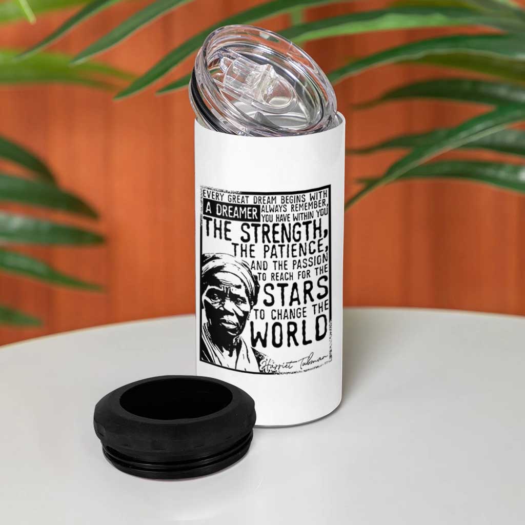 Harriet Tubman Quote 4 in 1 Can Cooler Tumbler Black Woman History Activist