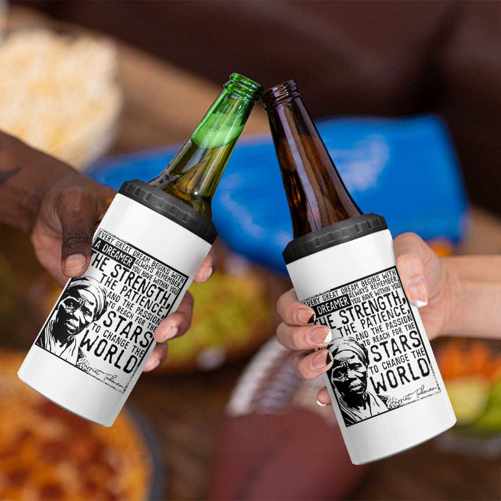 Harriet Tubman Quote 4 in 1 Can Cooler Tumbler Black Woman History Activist