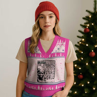 Harriet Tubman Quote V-Neck Knit Sweater Vest Black Woman History Activist
