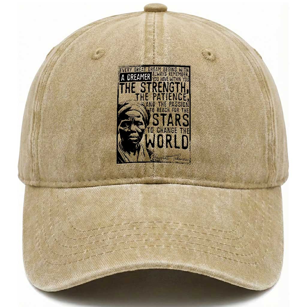 Harriet Tubman Quote Washed Cotton Baseball Cap Black Woman History Activist