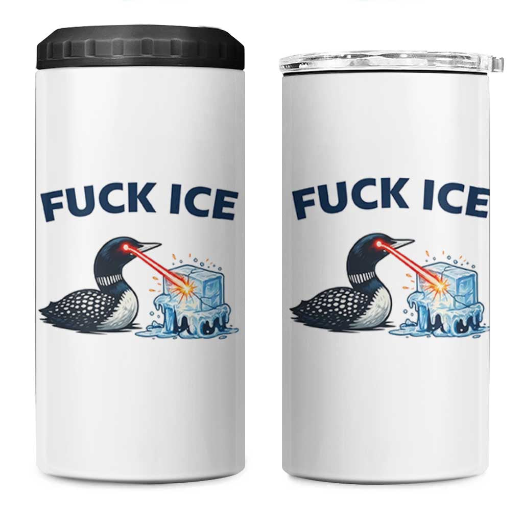 Minnesota Anti ICE Immigration Protest Ladies 4 in 1 Can Cooler Tumbler Fuck Ice