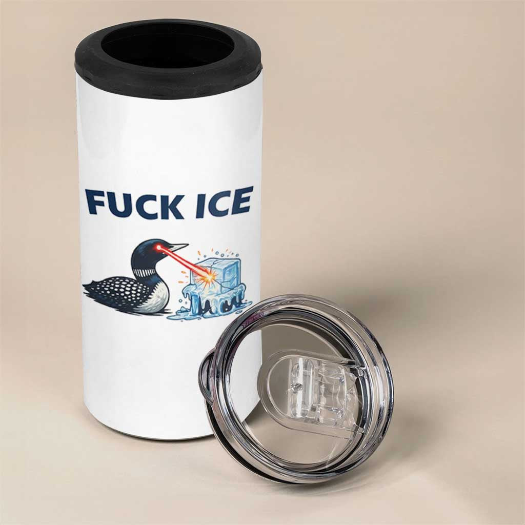 Minnesota Anti ICE Immigration Protest Ladies 4 in 1 Can Cooler Tumbler Fuck Ice