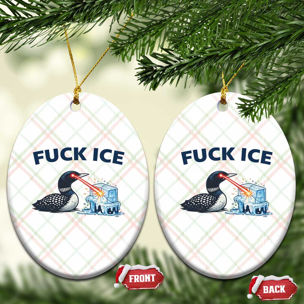 Minnesota Anti ICE Immigration Protest Ladies Ceramic Ornament Fuck Ice