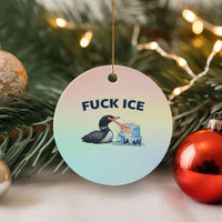 Minnesota Anti ICE Immigration Protest Ladies Ceramic Ornament Fuck Ice