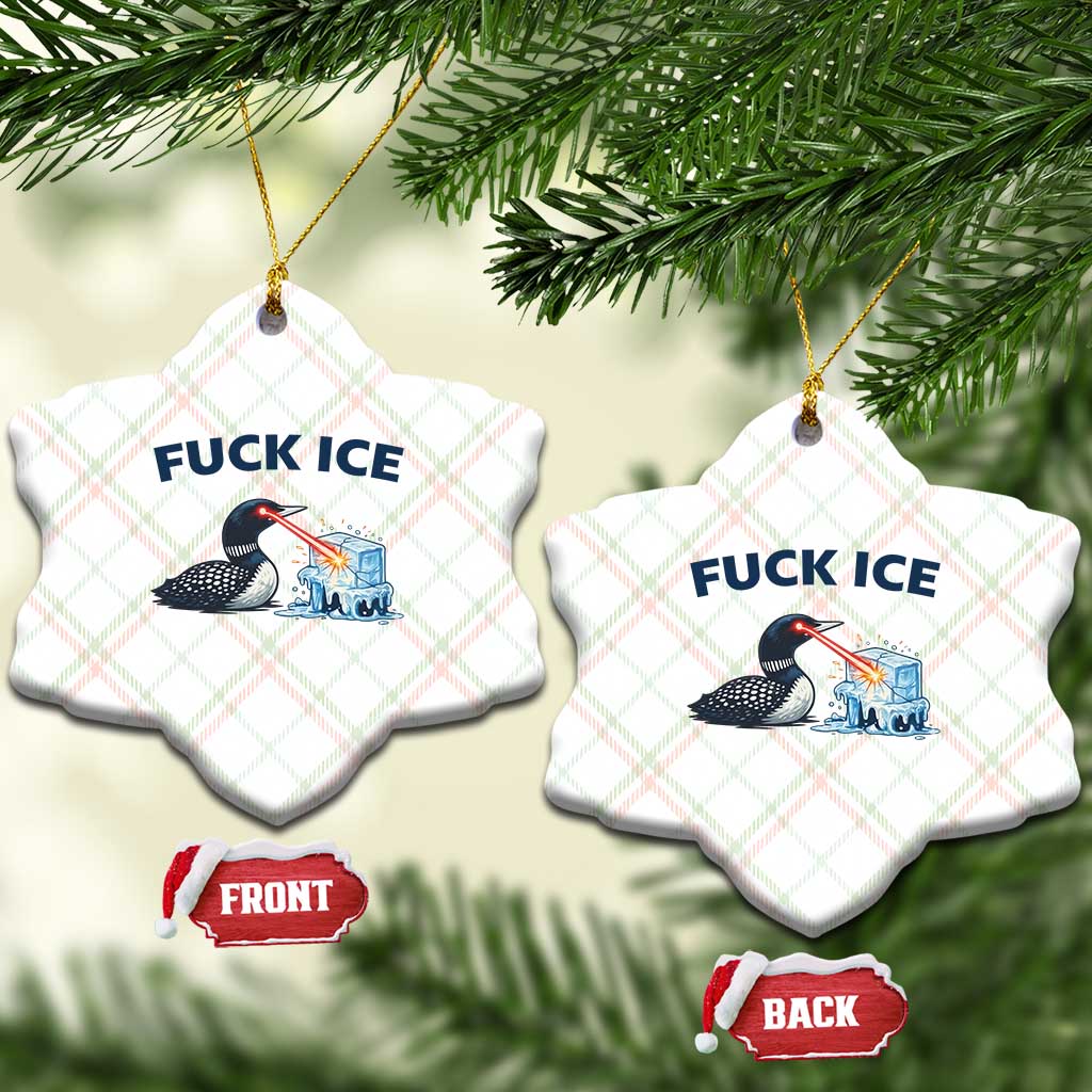 Minnesota Anti ICE Immigration Protest Ladies Ceramic Ornament Fuck Ice