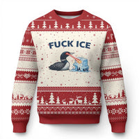 Minnesota Anti ICE Immigration Protest Ladies Ugly Christmas Sweater Fuck Ice