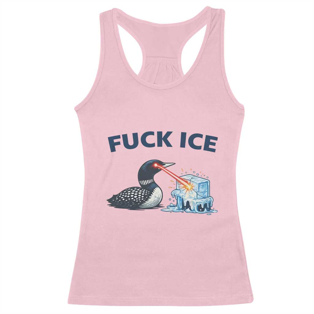 Minnesota Anti ICE Immigration Protest Ladies Racerback Tank Top Fuck Ice