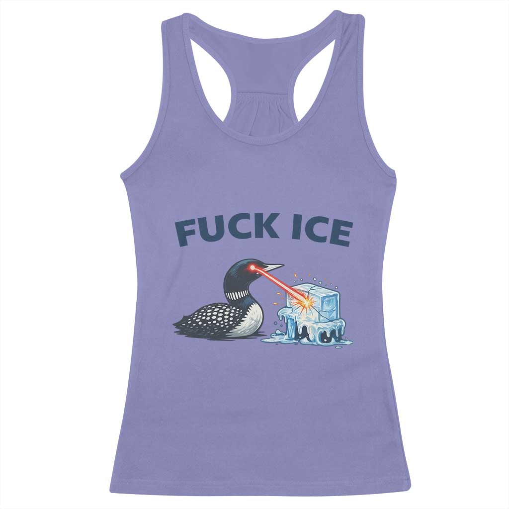 Minnesota Anti ICE Immigration Protest Ladies Racerback Tank Top Fuck Ice