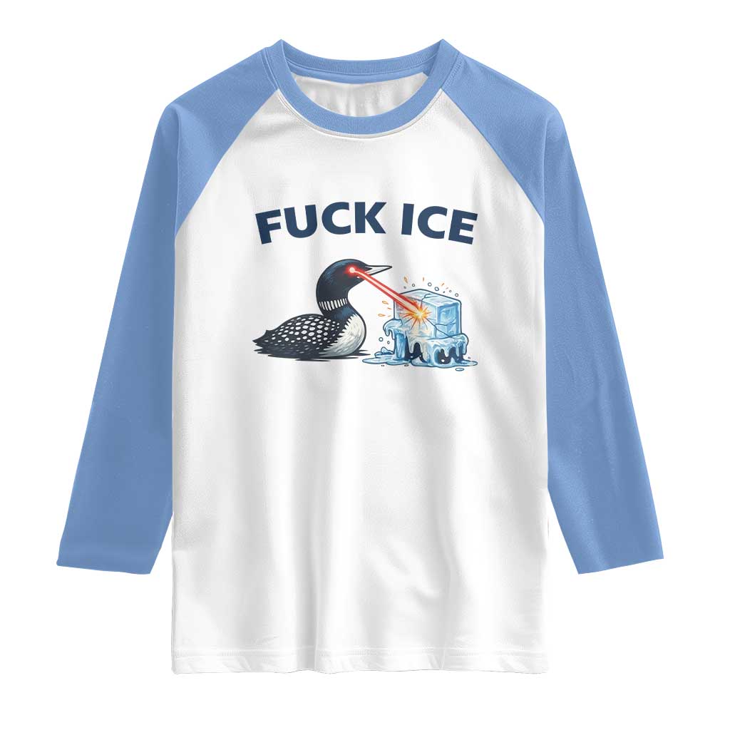 Minnesota Anti ICE Immigration Protest Ladies Raglan Shirt Fuck Ice