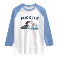 Minnesota Anti ICE Immigration Protest Ladies Raglan Shirt Fuck Ice