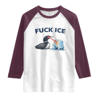 Minnesota Anti ICE Immigration Protest Ladies Raglan Shirt Fuck Ice