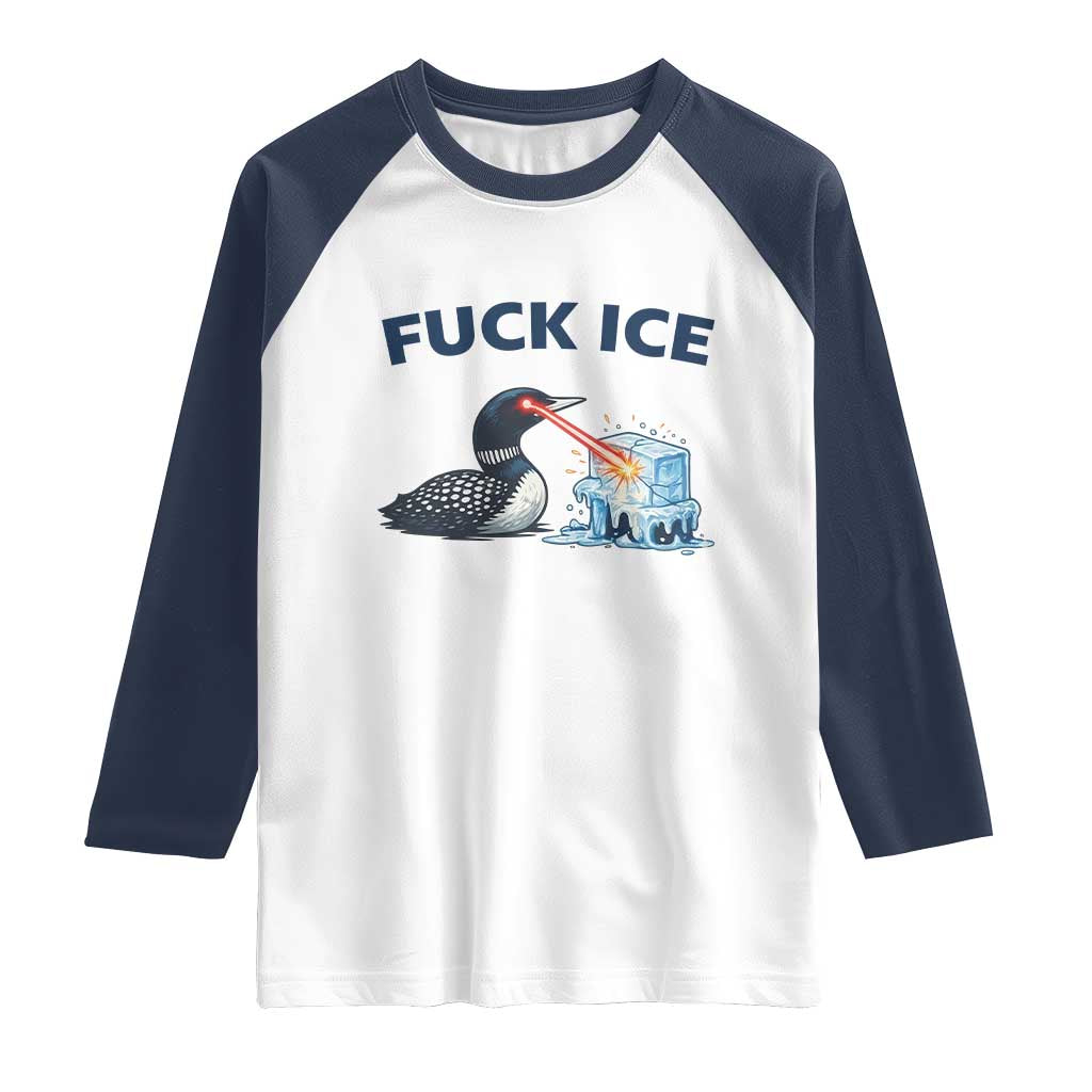 Minnesota Anti ICE Immigration Protest Ladies Raglan Shirt Fuck Ice