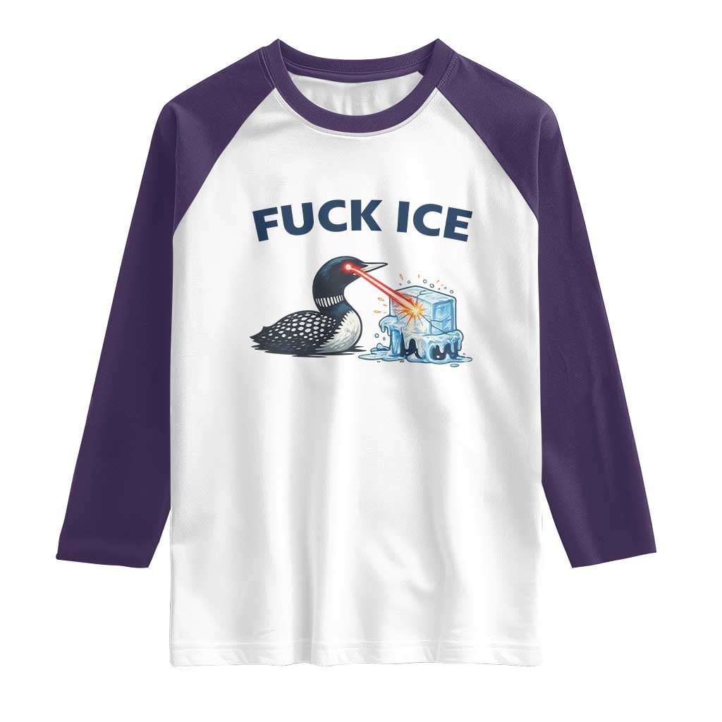 Minnesota Anti ICE Immigration Protest Ladies Raglan Shirt Fuck Ice